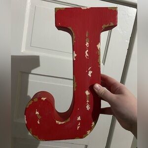 Red Decorative Letter J